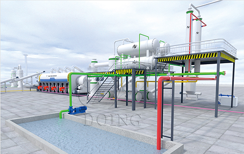 连续废轮胎炼油设备炼油操作过程视频